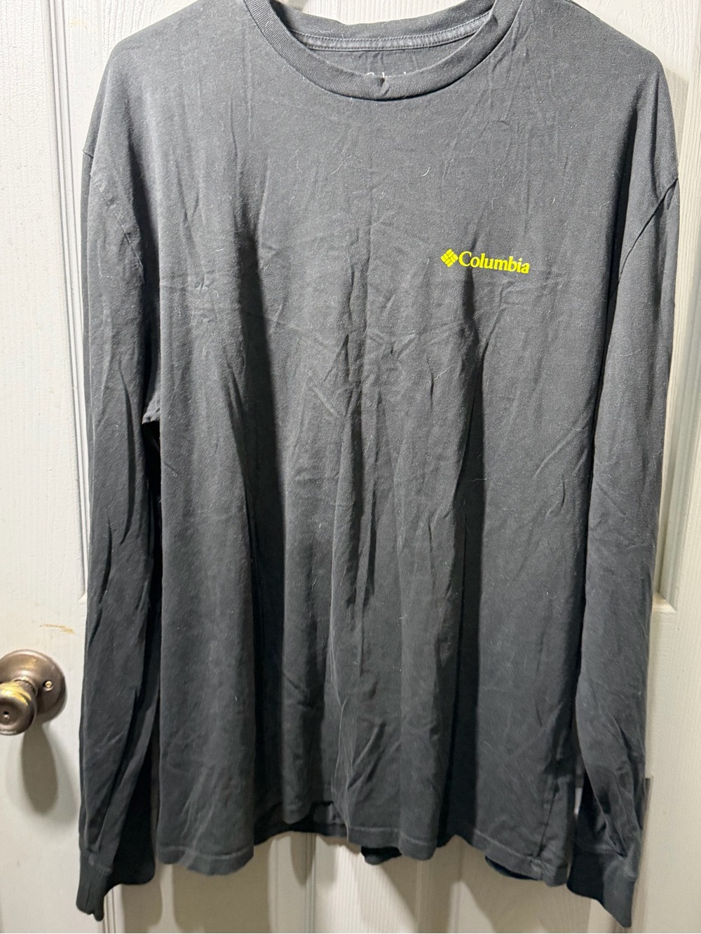 Columbia Long Sleeve Tee in Black with Yellow Logo
